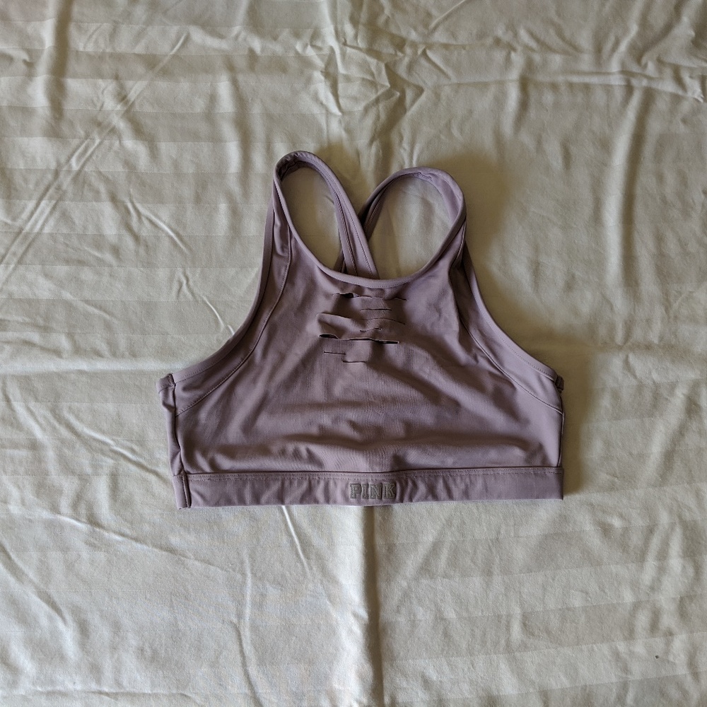 Purple PINK sports bra